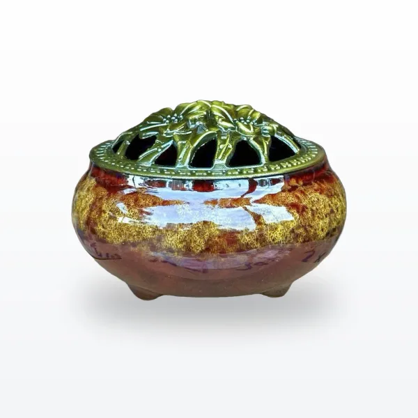 Lư xông trầm 6909A nâu vàng