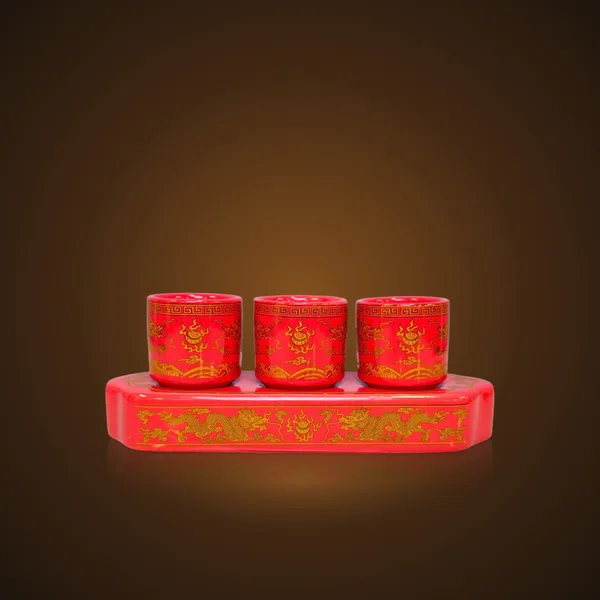 Bộ Án 3 Chung Men Đá Rồng Màu Đỏ