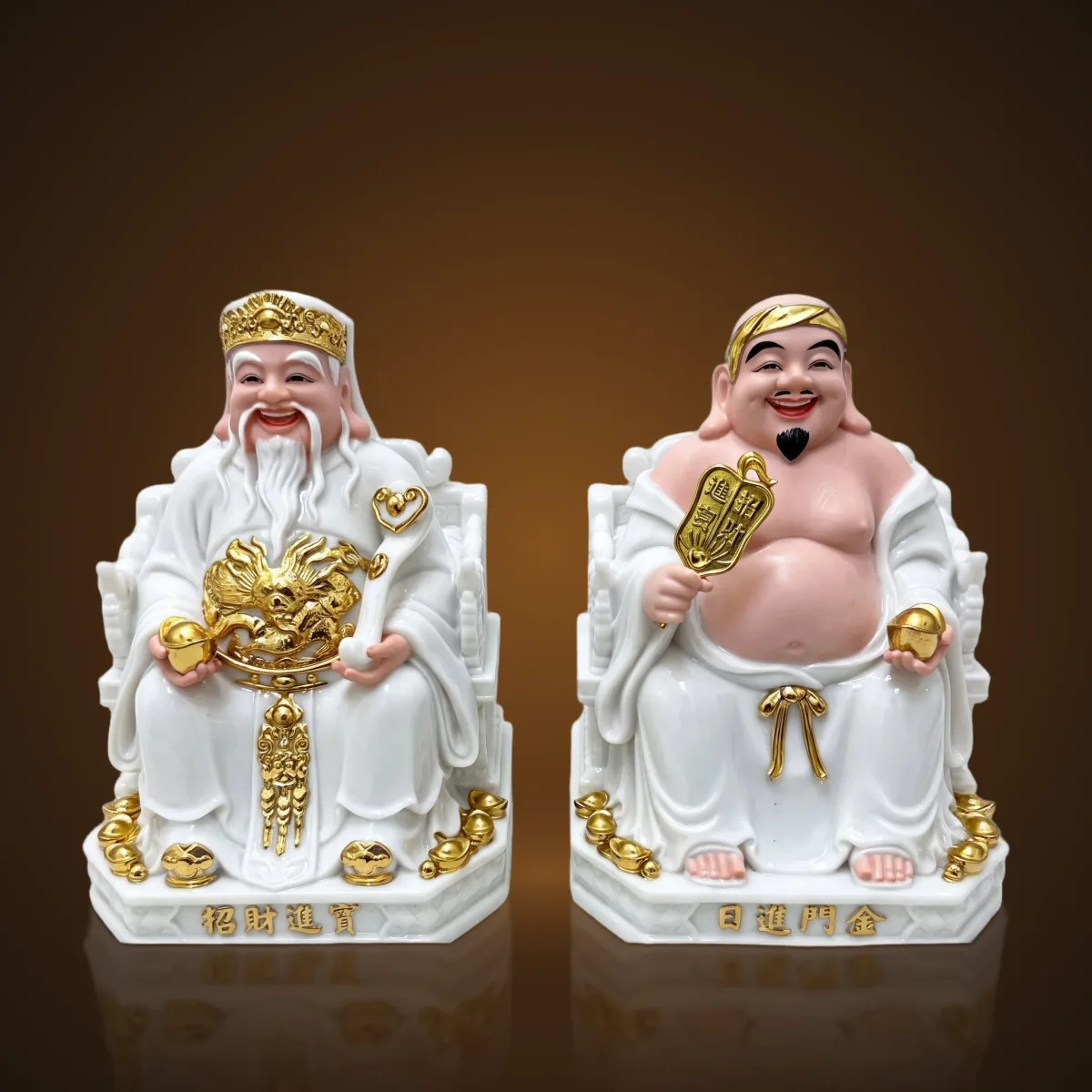 Tài Địa Sứ Trắng Kim Long Chiêu Tài
