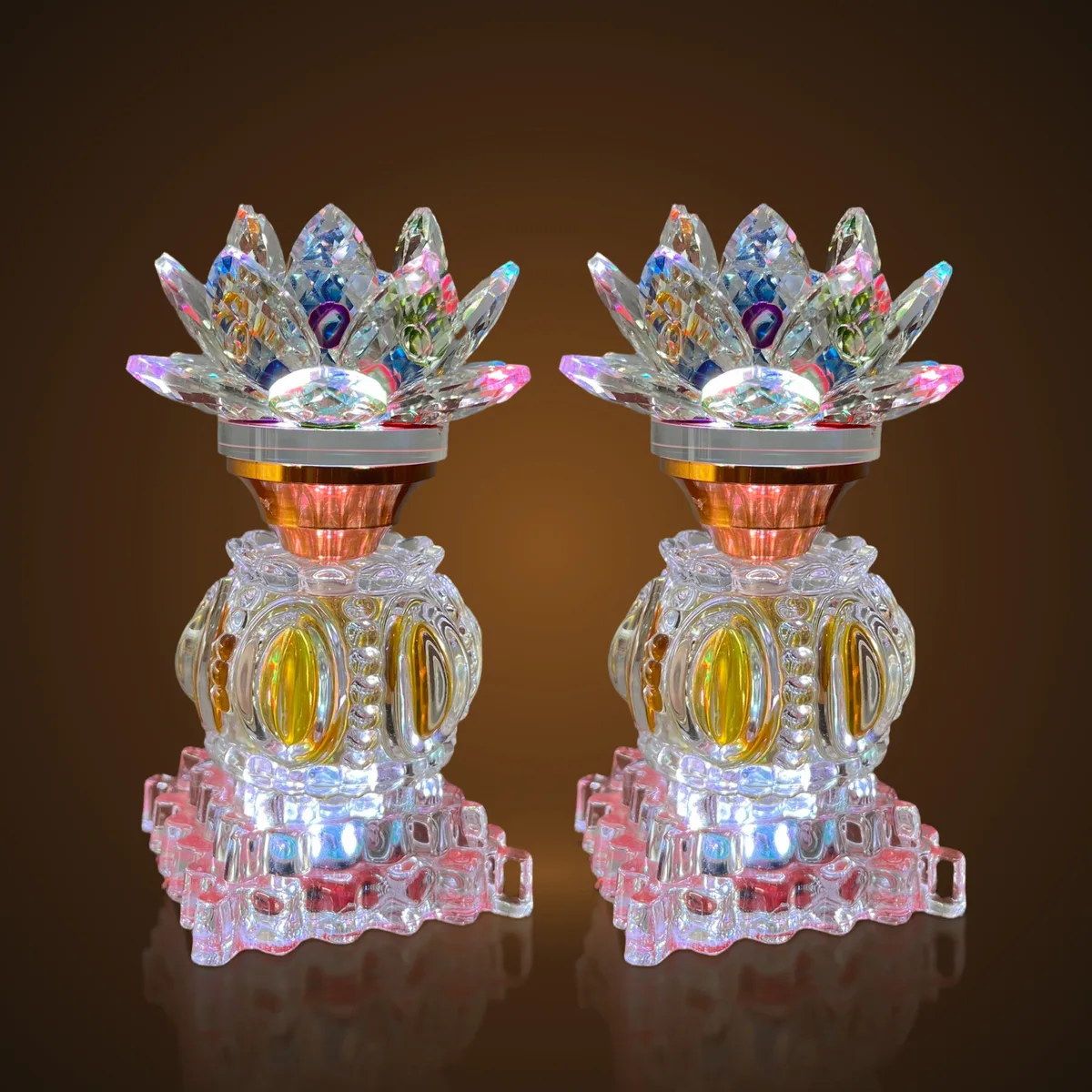 Đèn Sen Pha Lê Đế Vuông