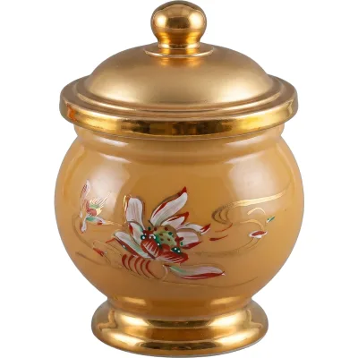 Hũ có nắp men vàng kem