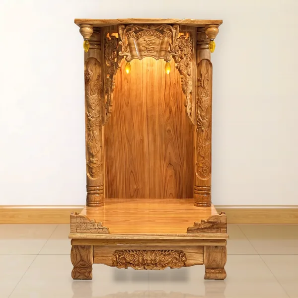 Tủ thờ chạm rồng phượng khắc Phúc