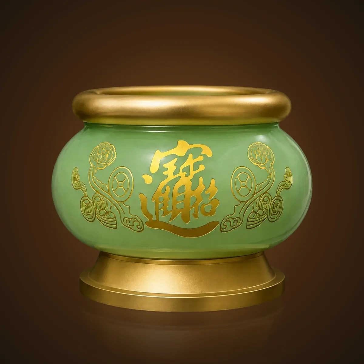 Lư Hương Lưu Ly Xanh Ngọc Chiêu Tài