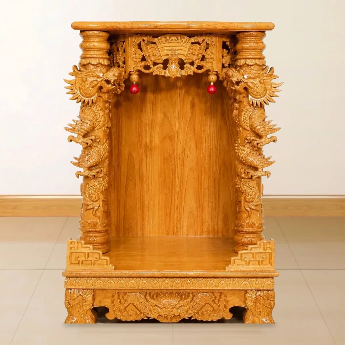 Tủ thờ chân quỳ rồng vàng — lớn (shop)