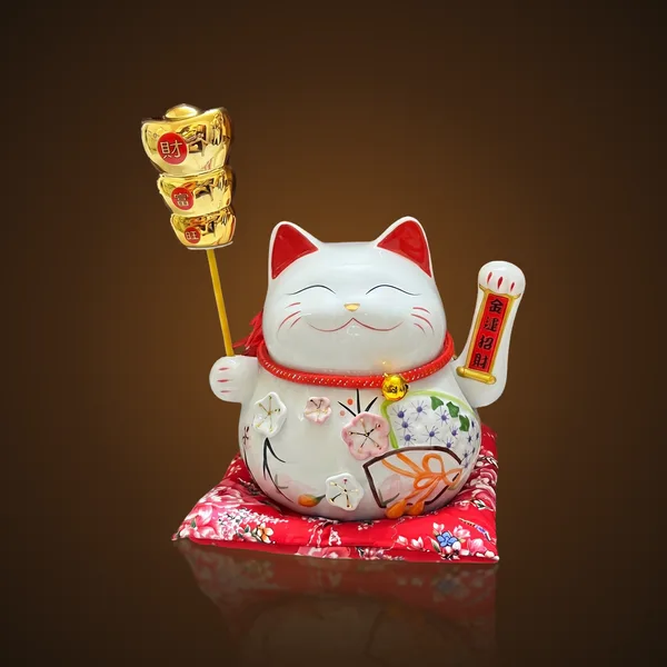 Mèo Thần Tài Cầm Gậy Tài Phú Vượng