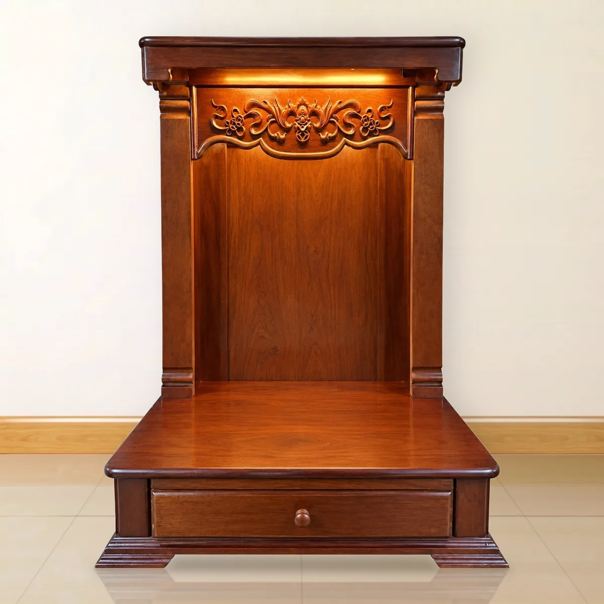 Tủ thờ Thần Tài 60×88 hộc kéo căm xe