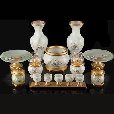 Bộ đồ thờ men trắng ngọc (1035)