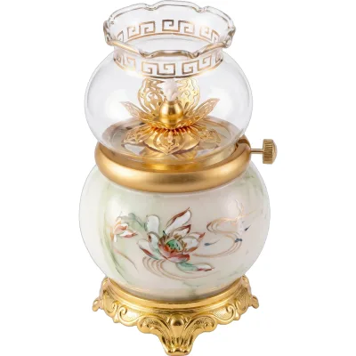 Đèn dầu men trắng ngọc