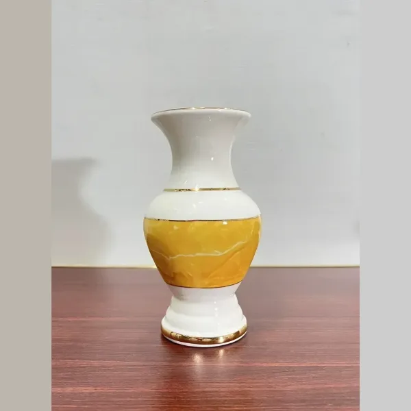 Bình hoa sứ vân đá vàng