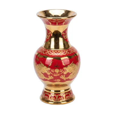 Bình bông gốm đỏ 10"