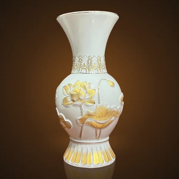 Bình bông Gốm Sứ Sen Vàng