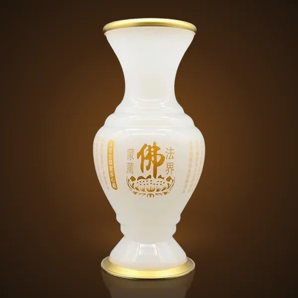 Bình bông lưu ly chữ Phật