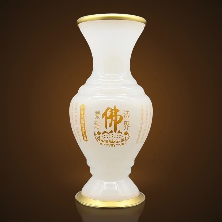 Bình bông lưu ly chữ Phật